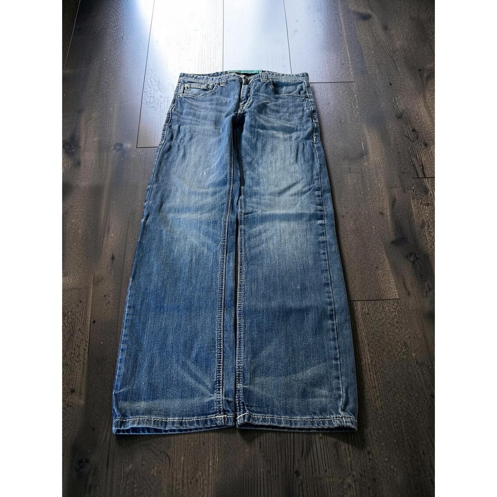 Rock and Roll Denim Revolver Straight Jeans Mens 33x32 Blue Slim Fit Western